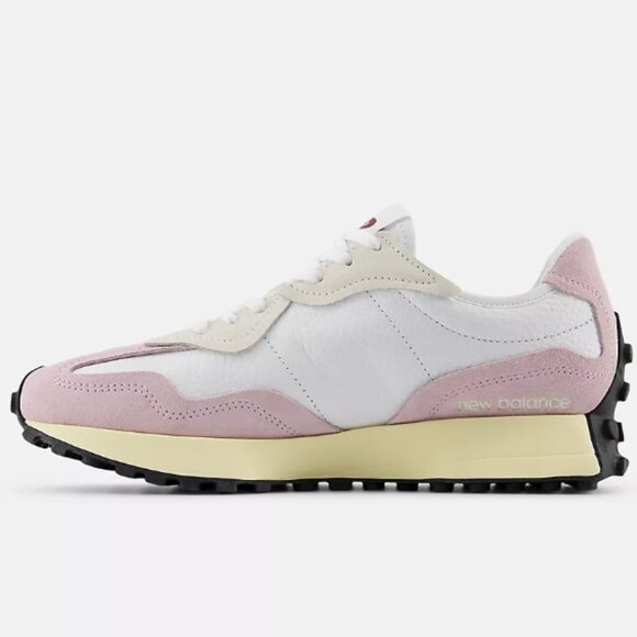 New Balance 327 "2025" Unisex W7 / M5.5 Leather Sneaker Shoes Leather White Pink - Picture 5 of 10